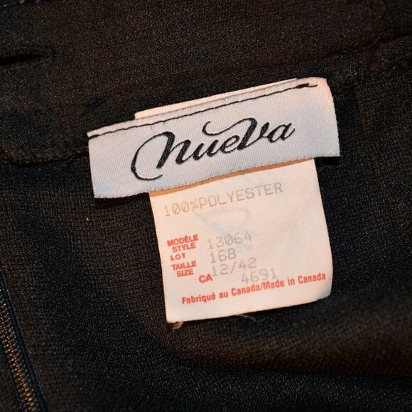 Vintage Layered Black Tiered Maxi Skirt w/ Beaded Belt Sz 12 - Picture 3 of 8